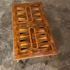 Antique Italian Inlaid Walnut Game Table
