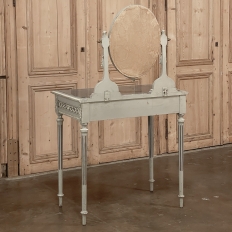 Antique French Louis XVI Painted Marble Top Vanity