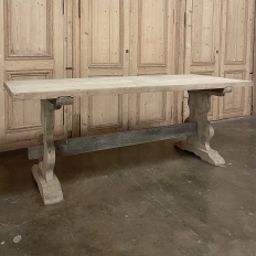 Antique Rustic Trestle Table in Stripped Sycamore
