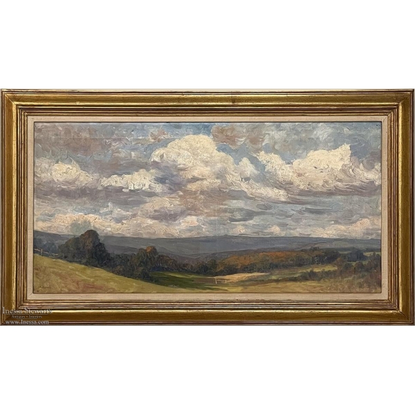 Antique Framed Oil Painting on Canvas by Walthere Jamar (1866-1950)