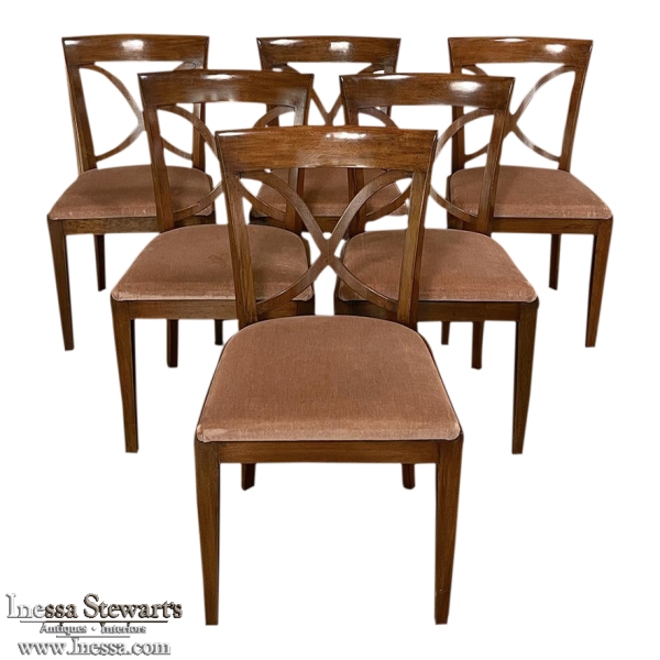 Set of 6 Mid-Century Modern Mahogany Dining Chairs by De Coene