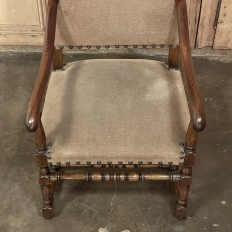 Pair Antique French Louis XIII Armchairs
