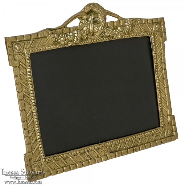 Antique French Louis XVI Cast Brass Picture Frame