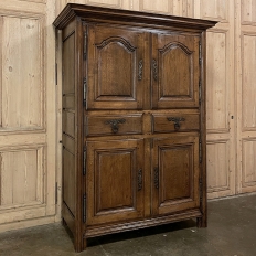 18th Century Rustic French Oak Quatre-Portes Wardrobe ~ Circa 1760s