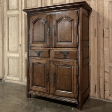 18th Century Rustic French Oak Quatre-Portes Wardrobe ~ Circa 1760s