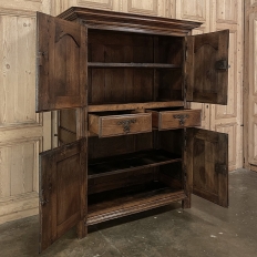 18th Century Rustic French Oak Quatre-Portes Wardrobe ~ Circa 1760s