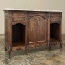 Antique French Louis XV Display Buffet with Travertine