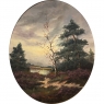 Framed Oval Oil Painting on Panel by M V Tongerloo