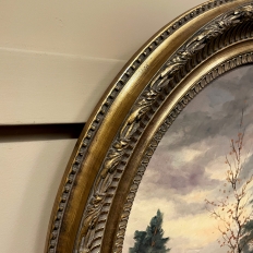 Framed Oval Oil Painting on Panel by M V Tongerloo