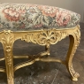 19th Century French Louis XIV Giltwood Vanity Bench with Tapestry