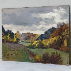 Vintage Oil Painting on Panel by E. Peret