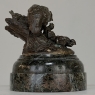 19th Century French Bronze Sculpture of Nesting Quail on Marble Base