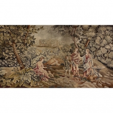 19th Century Flemish Hand-Knotted Romantic Tapestry