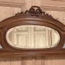 Antique French Louis XVI Walnut Mantel Mirror with Marble Insets