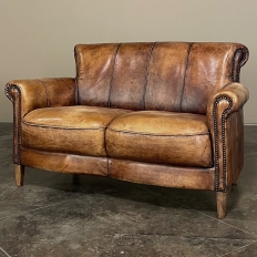 Mid-Century Club Sofa in Leather