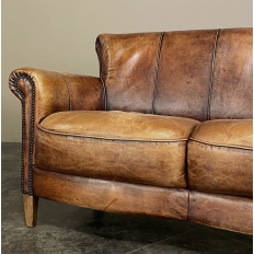 Mid-Century Club Sofa in Leather