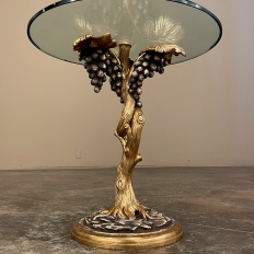 Mid-Century Carved Giltwood and Glass Lamp Table ~ Center Table