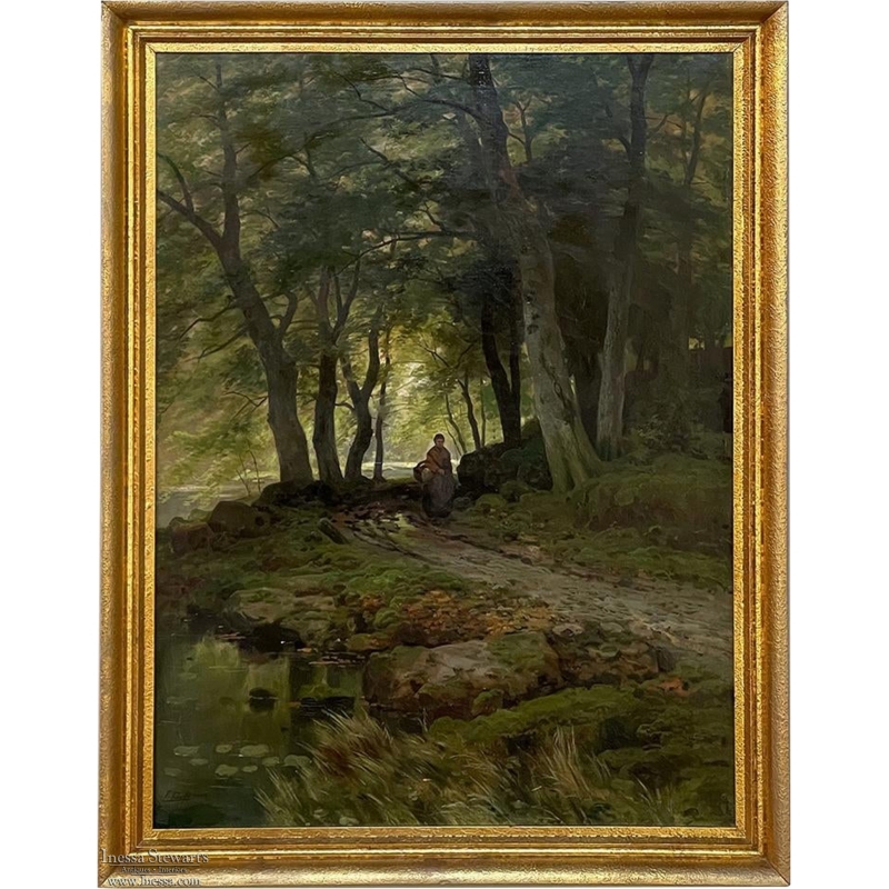 19th Century Framed Oil Painting on Canvas by Ferdinand De Prins (1859-1908)