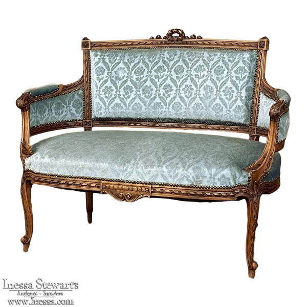 19th Century French Louis XVI Walnut Canape ~ Sofa