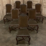 Set of 8 Antique Italian Walnut Dining Chairs