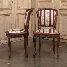 Set of 12 French Louis XV Walnut Dining Chairs