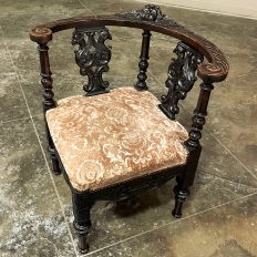 19th Century Italian Renaissance Corner Armchair