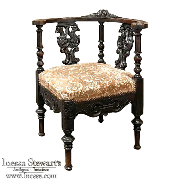 19th Century Italian Renaissance Corner Armchair