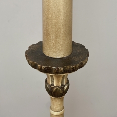 18th Century Hand-Carved & Painted Italian Candlestick Floor Lamp (converted)