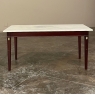 Mid-Century French Mahogany Directoire Style Coffee Table with Carrara Marble Top