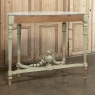 Grand French Louis XVI Painted Demilune Console with Carrara Marble Top