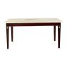 Mid-Century French Mahogany Directoire Style Coffee Table with Carrara Marble Top