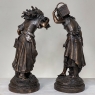 Pair 19th Century French Bronze Statues by Auguste Moreau (1855-1919)