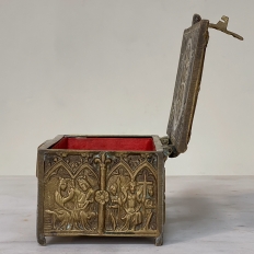 Antique French Gothic Bronze Jewelry Box
