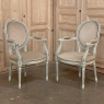 Set of 6 Antique French Louis XVI Dining Chairs includes 2 Armchairs
