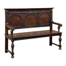 19th Century French Renaissance Revival Hall Bench
