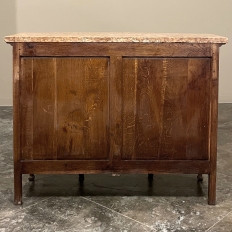 Antique French Louis XVI Marble Top Buffet in Stripped Oak