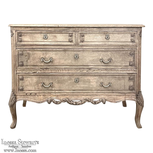 Antique Country French Commode in Stripped Oak