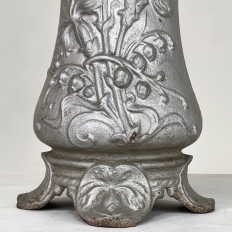 Pair Art Nouveau Cast Iron Painted Jardinieres ~ Urns