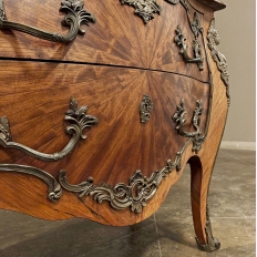 19th Century French Louis XIV Bombe Marble Top Commode