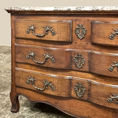 19th Century Country French Cherrywood Marble Top Commode