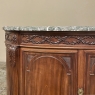 19th Century French Louis XVI Demilune Mahogany Marble Top Buffet