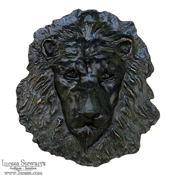 19th Century Bronze Casting of Lion's Head