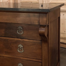 19th Century French Empire Marble Top Commode