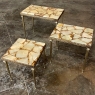 Set of Mid-Century Brass & Marble Nesting Tables