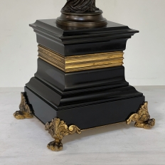 Pair 19th Century French Neoclassical Bronze Statutes on Footed Slate Bases