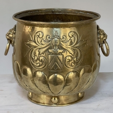 19th Century French Embossed Brass Jardiniere