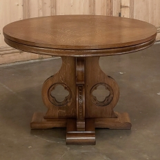 Antique French Round Oak Coffee Table