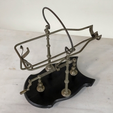 Antique French Brass Mechanical Wine Cradle ~ Server