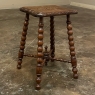 Antique French Renaissance Stool with Spooled Legs