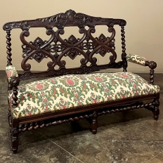 19th Century Renaissance Revival Louis XIII Style Sofa in Solid Oak